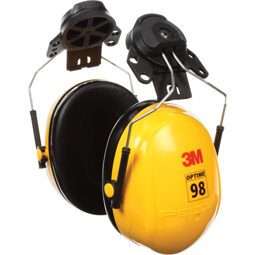 Peltor Optime 98 Series Earmuffs, Cap Mount, 23 NRR dB Superchem Industries