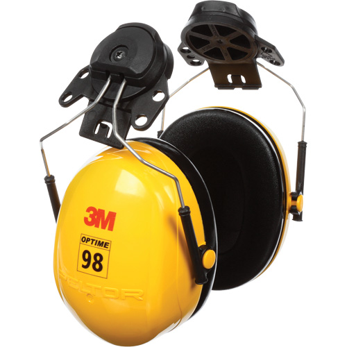 Peltor Optime 98 Series Earmuffs, Cap Mount, 23 NRR dB Superchem Industries