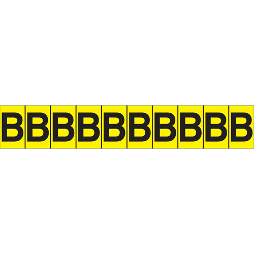Individual Adhesive Letter Markers, B, 1" H, Black on Yellow Superchem Industries