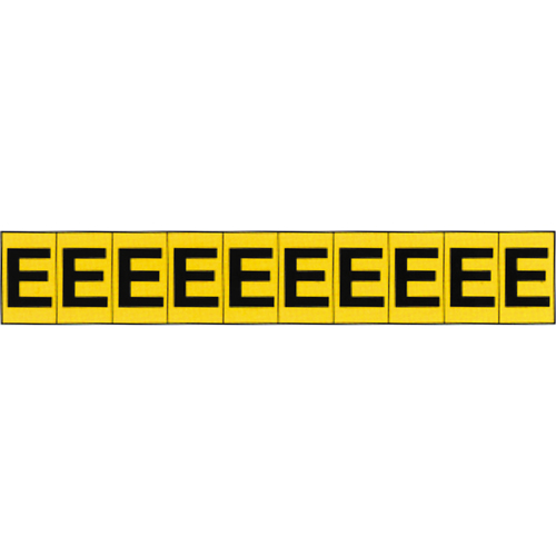 Individual Adhesive Letter Markers, E, 1" H, Black on Yellow Superchem Industries