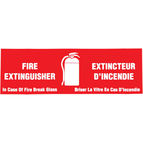 "Fire Extinguisher / Extincteur d'incendie" Label, 2" x 6", Vinyl, Bilingual with Pictogram Superchem Industries