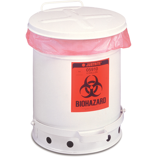 Biohazard Waste Container, 6 gal Capacity Superchem Industries