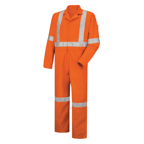 Hi-Visibility Coveralls , Men's, Orange, Size 38 Superchem Industries