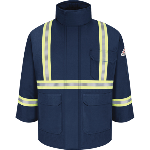 Parkas ignifuges avec bandes r&eacute;fl&eacute;chissantes, Hommes, 3T-Grand, Bleu marine Superchem Industries