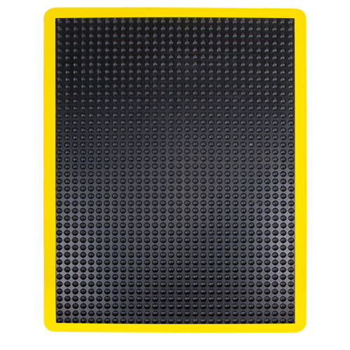Tapis antifatigue en d&ocirc;me, &agrave; bulles, 2' x 3' x 1/2", Noir, Caoutchouc Superchem Industries