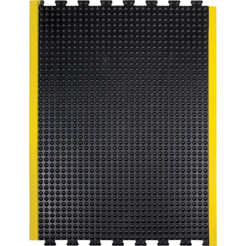 Tapis antifatigue en d&ocirc;me, &agrave; bulles, 3' x 4' x 1/2", Noir, Caoutchouc Superchem Industries