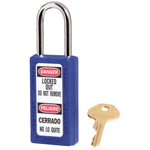 411 Zenex Safety Padlocks, Blue, Keyed Alike, Thermoplastic, 1-1/2" Width Superchem Industries