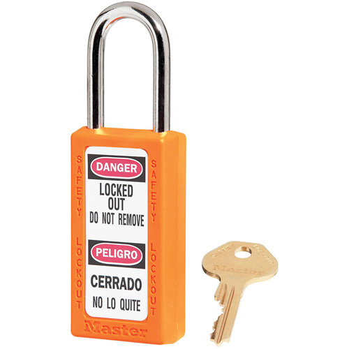 411 Zenex Safety Padlocks, Orange, Keyed Alike, Thermoplastic, 1-1/2" Width Superchem Industries