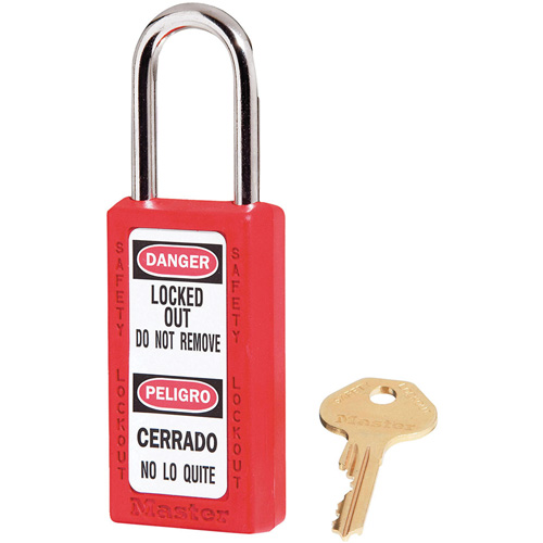 411 Zenex Safety Padlocks, Red, Keyed Alike, Thermoplastic, 1-1/2" Width Superchem Industries