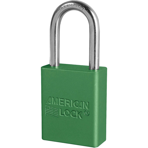 American Lock&reg; Safety Padlocks, Green, Keyed Alike, Aluminum, 1-1/2" Width Superchem Industries