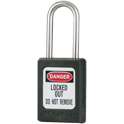 S33 Zenex Safety Padlocks, Black, Keyed Alike, Thermoplastic, 1-3/8" Width Superchem Industries