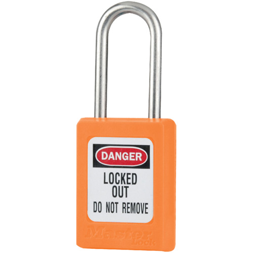 S33 Zenex Safety Padlocks, Orange, Keyed Alike, Thermoplastic, 1-3/8" Width Superchem Industries