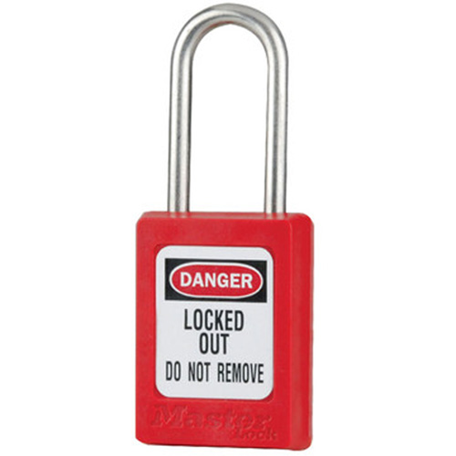 S33 Zenex Safety Padlocks, Red, Keyed Alike, Thermoplastic, 1-3/8" Width Superchem Industries
