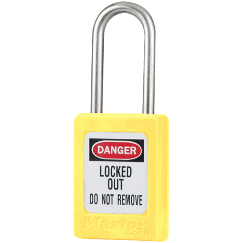 S33 Zenex Safety Padlocks, Yellow, Keyed Alike, Thermoplastic, 1-3/8" Width Superchem Industries