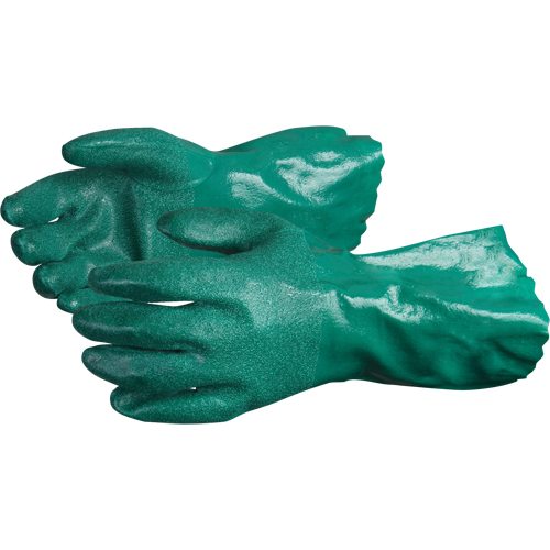 Chemstop Gloves with Crushed Ceramic-Powder Grip Finish, Size Medium/8, 12" L, Nitrile, Cotton Jersey Inner Lining, 40-mil Superchem Industries