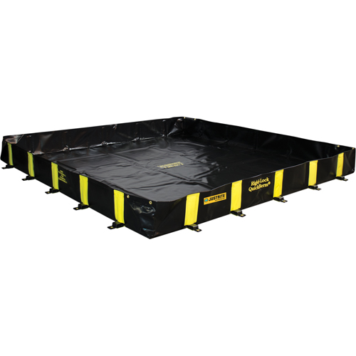 Rigid-Lock QuickBerm&reg;, 745 US gal. Capacity, 10' W x 10' L x 12" H, Stake Wall Superchem Industries