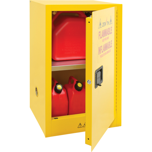 Flammable Storage Cabinet, 12 gal., 1 Door, 23" W x 35" H x 18" D Superchem Industries
