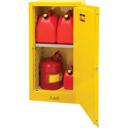 Flammable Storage Cabinet, 16 gal., 1 Door, 23" W x 44" H x 18" D Superchem Industries