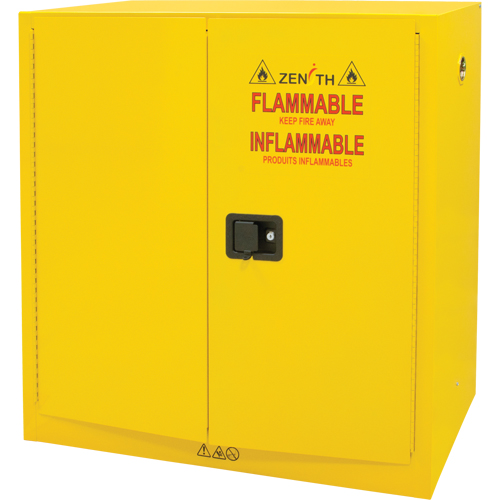 Flammable Storage Cabinet, 30 gal., 2 Door, 43" W x 44" H x 18" D Superchem Industries