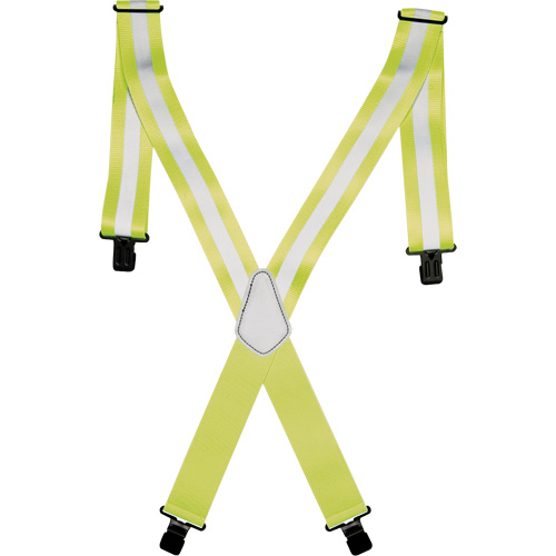 Hi-Viz 2" Work Suspenders, High Visibility Lime-Yellow, Silver Reflective Colour, One Size Superchem Industries