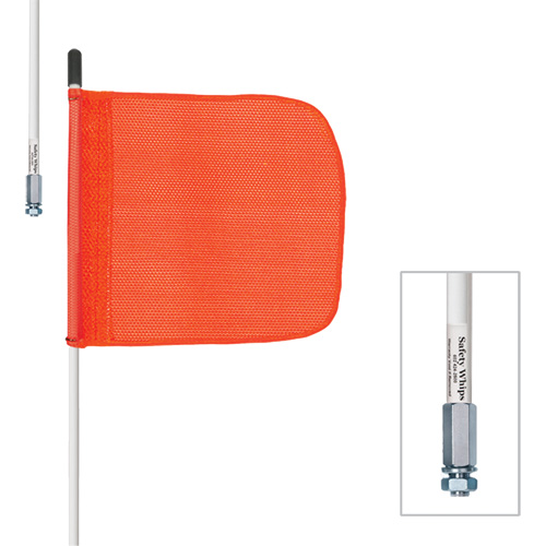 Safety Whip&reg; Heavy-Duty Whips, Threaded Mount, 5' High, Orange Superchem Industries