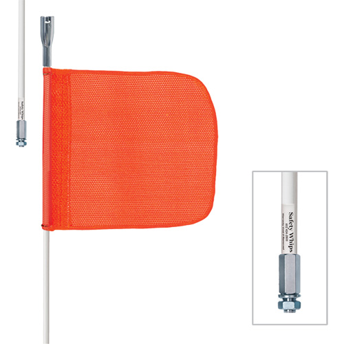 Tiges de s&eacute;curit&eacute; robustes Safety Whip, Fixation Filet&eacute;, Hauteur 10', Orange Superchem Industries