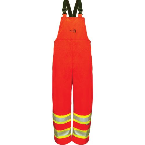 Hi-Vis FR/PU Safety Rain Bib Pants, 4X-Large, Orange Superchem Industries