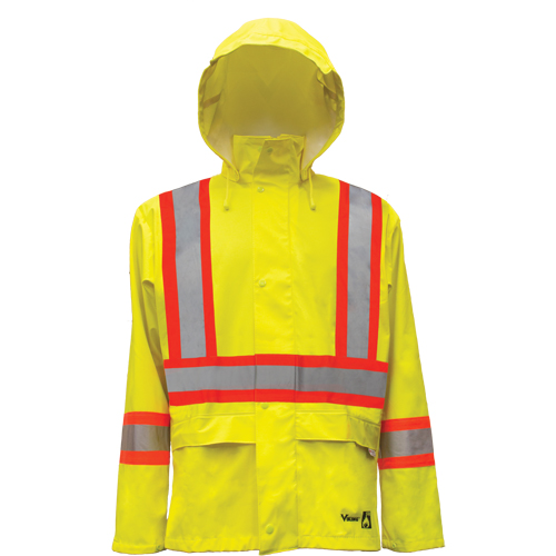 Vestes de s&eacute;curit&eacute; imperm&eacute;ables ignifuges haute visibilit&eacute; en polyur&eacute;thane, Petit, Jaune lime haute visibilit&eacute; Superchem Industries
