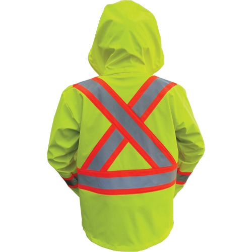 Vestes de s&eacute;curit&eacute; imperm&eacute;ables ignifuges haute visibilit&eacute; en polyur&eacute;thane, Petit, Jaune lime haute visibilit&eacute; Superchem Industries