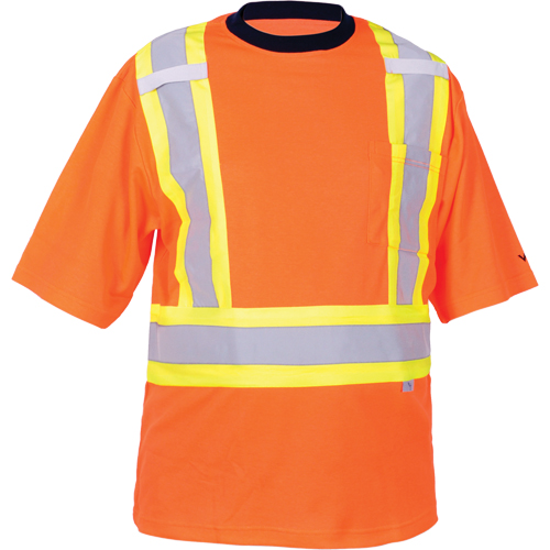 T-shirt de s&eacute;curit&eacute;, Polyester, Moyen, Orange haute visibilit&eacute; Superchem Industries