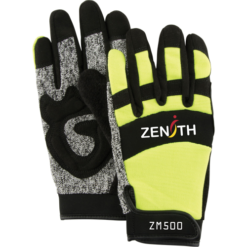 Gants de m&eacute;canicien ZM500 haute visibilit&eacute; r&eacute;sistants aux coupures, Paume PEHP, Taille 2T-Grand Superchem Industries