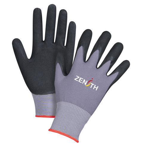 Gants ZX-1 de premi&egrave;re qualit&eacute; compatibles avec les &eacute;crans tactiles, 6/T-petit, R&ecirc;vetement Mousse de nitrile, Calibre 15, Enveloppe en Nylon Superchem Industries