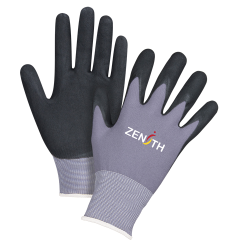 Gants ZX-1 de premi&egrave;re qualit&eacute; compatibles avec les &eacute;crans tactiles, 8/Moyen, R&ecirc;vetement Nitrile/Mousse de nitrile, Calibre 15, Enveloppe en Nylon Superchem Industries