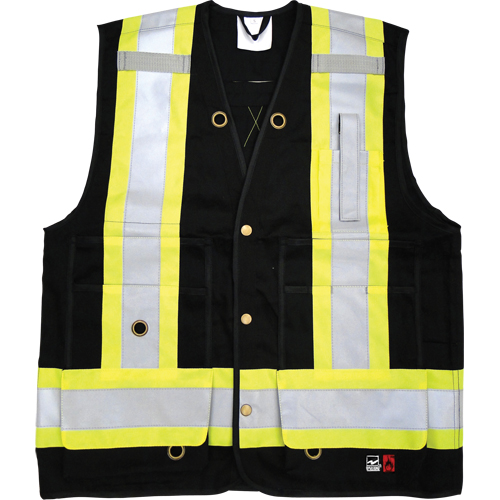 Veste de s&eacute;curit&eacute; ignifug&eacute;e pour arpenteur, Noir, Petit, Coton Superchem Industries