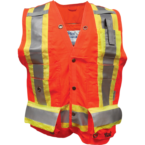 Veste de s&eacute;curit&eacute; ignifug&eacute; pour arpenteur, Orange haute visibilit&eacute;, Petit, Polyester Superchem Industries