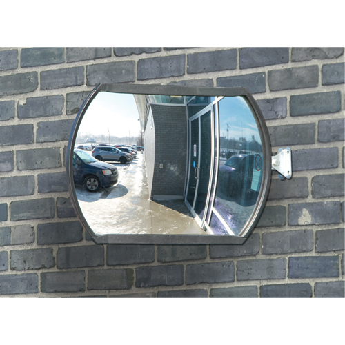 Roundtangular Convex Mirror with Telescopic Arm, 12" H x 18" W, Indoor/Outdoor Superchem Industries