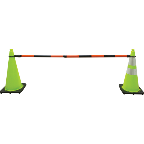 Barre pour c&ocirc;ne de circulation r&eacute;tractable, Longueur d&eacute;ploy&eacute;e de 7' 5'', Noir/Orange Superchem Industries