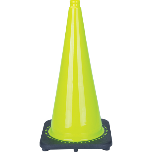 Premium Traffic Cone, 28", Lime Green Superchem Industries