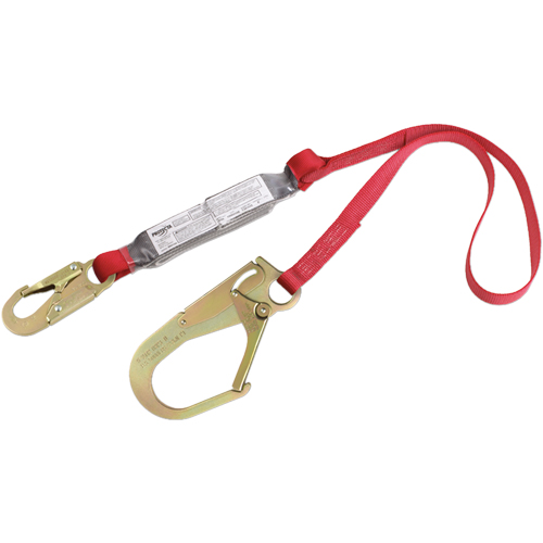 PRO Shock Absorbing Lanyards, 6', Gate Hook Center, Snap Hook Leg Ends, Polyester Superchem Industries