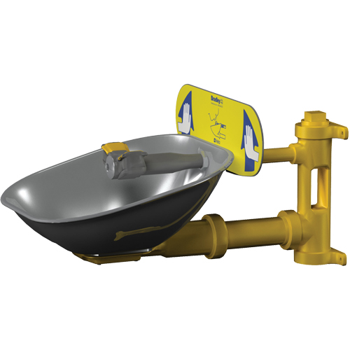Halo Eyewash Stations, Wall-Mount Installation, Stainless Steel Bowl Superchem Industries