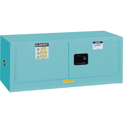 Sure-Grip&reg; EX Piggyback Corrosives/Acid Steel Safety Cabinet, 12 gal., 2 Door, 43" W x 18" H x 18" D Superchem Industries
