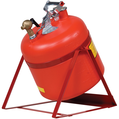 Laboratory Safety Can with Faucet, Type I, Steel, 5 US gal., Red, FM Approved Superchem Industries