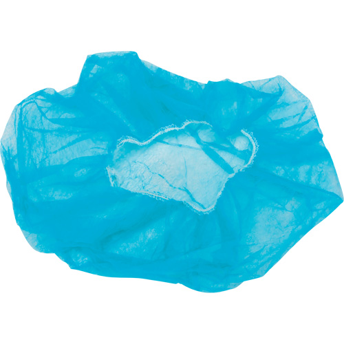 Non-Woven Bouffant Caps, Polypropylene, 21"/Large, Blue Superchem Industries