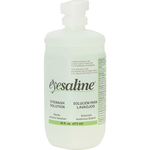 Bouteilles de solution saline pour douche oculaire, Bouteille Plein, 16 oz Superchem Industries