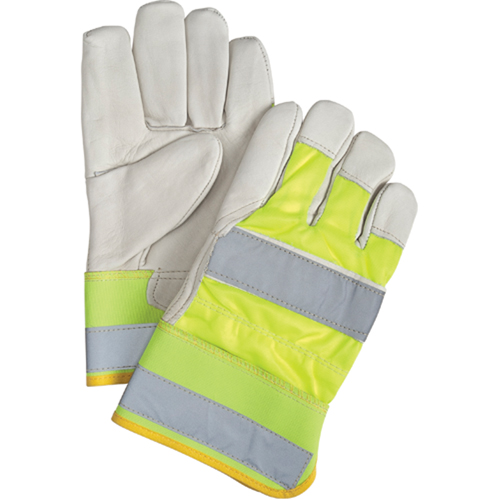 Yellow High-Visibility Superior Warmth Fitters Gloves, Large, Grain Cowhide Palm, Thinsulate Inner Lining Superchem Industries