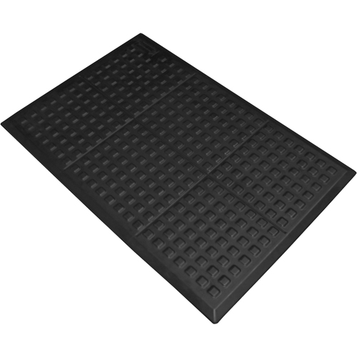 Tapis antifatigue Connect No 502 Rejuvenator pour poste de travail simple, Polyur&eacute;thane, 3' la c, 5' lo, 5/8" &eacute;paisseur, Noir Superchem Industries