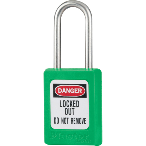 S31 Zenex Safety Padlock, Green, Keyed Different, Thermoplastic, 1-3/8" Width Superchem Industries
