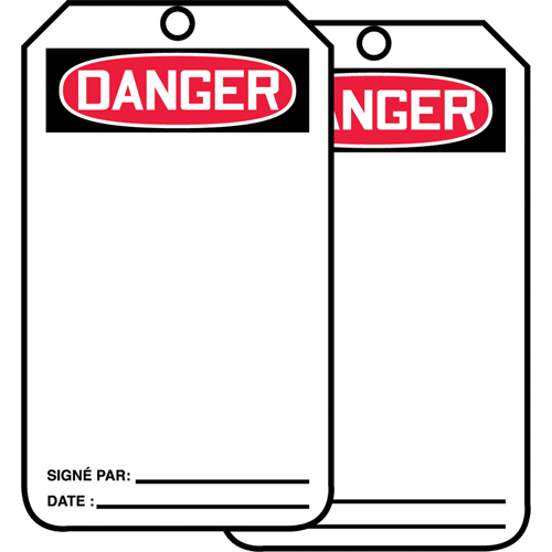 Safety Tags, Cardstock, 3-1/8" W x 5-7/8" H, French Superchem Industries