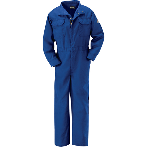 Flame-Resistant Premium Coveralls, Size 38, Royal Blue, 5.1 cal/cm² Superchem Industries