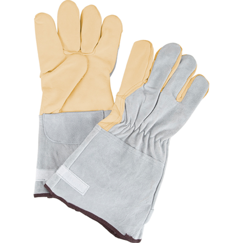 Standard-Duty Snug Wrist Work Gloves, Large, Grain Cowhide Palm Superchem Industries
